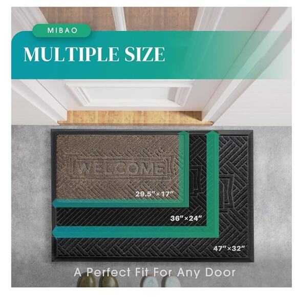 Door Mat Indoor Outdoor, Waterproof Doormat, Absorbent Door Mat, 29.5" x 17" - Picture 7 of 7